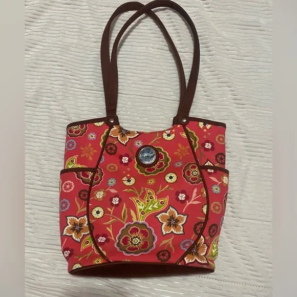 Longaberger pink and brown purse - Picture 1 of 5